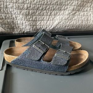 Birkenstock navy metallic blue/purple sandals EU 37